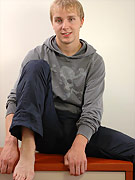 young sport guy showing his naked body and wanking after school